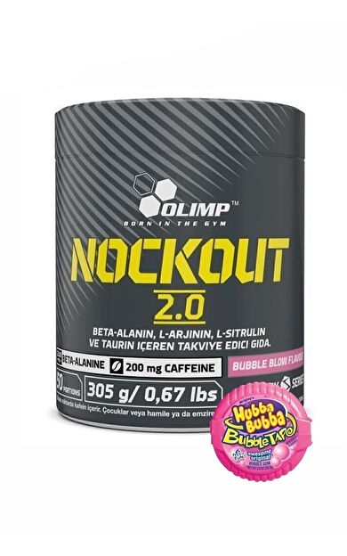 Olimp Nockout 2.0 Sakız Aromalı 305 Gr Arjinin Taurin Kafein Beta Alanin Karabiber Ekstresi