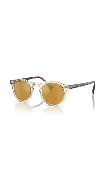 Oliver Peoples Gregory Peck Sun Özel Seri Güneş Gözlüğü OV5217S1485W4 Buff/Dark Tortoise Brown Gold Mirror MG 50 Ekartman