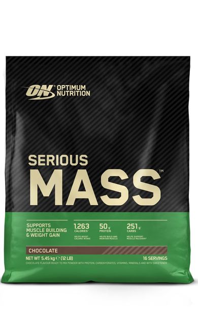 ON Optimum Nutrition Serious Mass Çikolata Aromalı 5.45kg 16 Servis Kilo Artışı ve Kas Gelişimi İçin Yüksek Kalori Desteğ