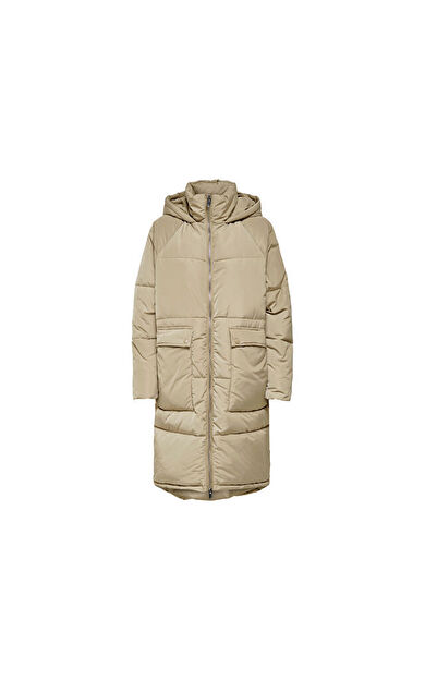Only Onlgabi Oversized Long Coat Otw Noos Kadın Günlük Mont 15160167-CROCKERY Krem