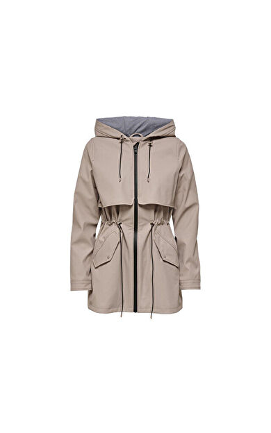 Only Onlrace Short Raincoat Otw Kadın Günlük Ceket 15161241-FEATHER-GREY Gri