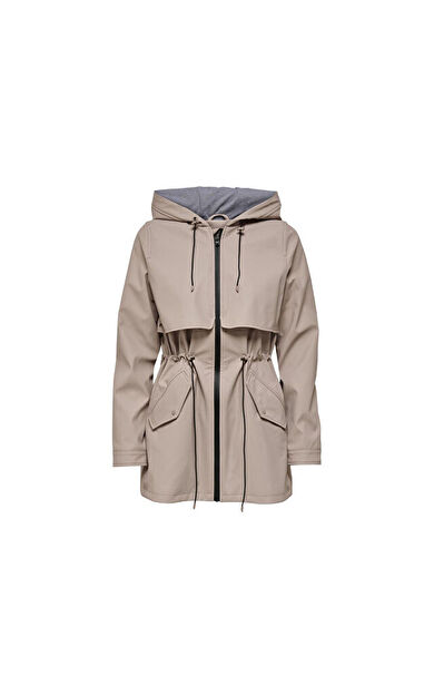 Only Onlrace Short Raincoat Otw Kadın Günlük Ceket 15161241-FEATHER-GREY Gri