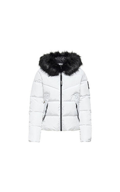 Only Onlmonica Short Puffer Jacket Kadın Günlük Mont 15205638-BRIGHT-WHITE Beyaz
