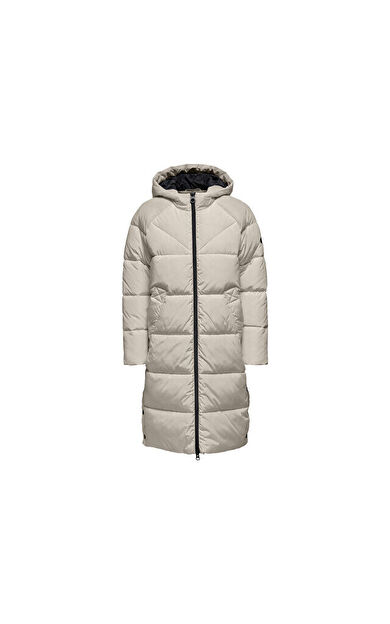 Only Onlamanda Long Puffer Coat Kadın Günlük Mont 15233425-PUMICE-STONE Krem