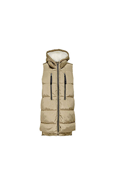 Only Onlnora Puffer Waistcoat Cc Otw Kadın Yeleği 15235033-CROCKERY Krem