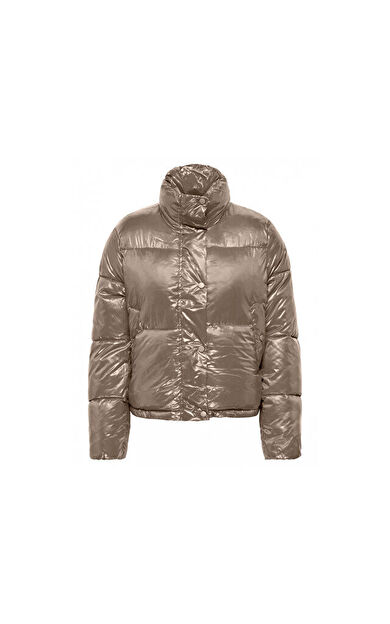 Only Onlysky Short Puffer Cc Otw Kadın Günlük Mont 15292628-WEATHERED-TEAK Kahverengi