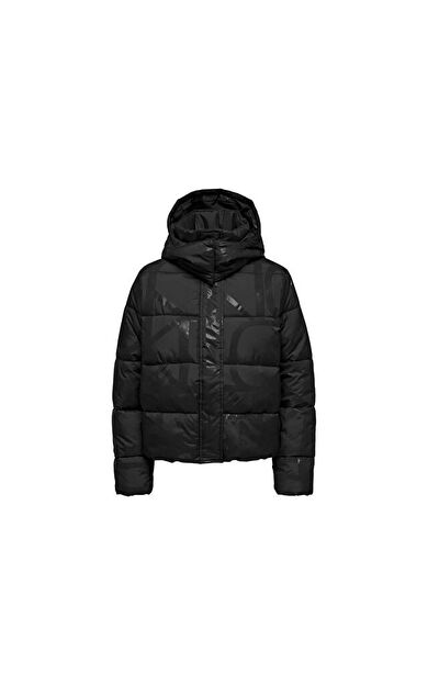 Only Onlmercedes Aop Puffer Kadın Günlük Mont 15326045-BLACK Siyah