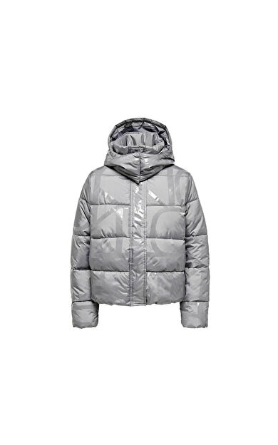 Only Onlmercedes Aop Puffer Kadın Günlük Mont 15326045-DECEMBER-SKY Gri