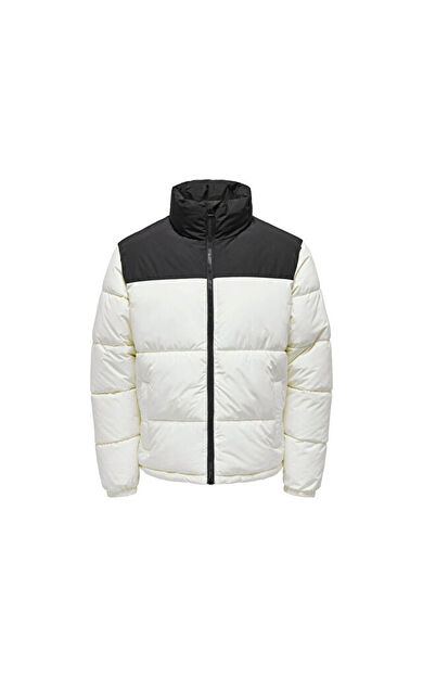 Only Onsmelvin Life Lf Puffer Jacket Otw Vd Erkek Günlük Mont 22025205-ANTIQUE-WHITE Beyaz