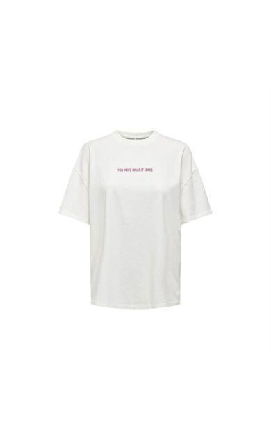 Kadın T-Shirt Onlrılly S/S Mood 15316994-Bright White
