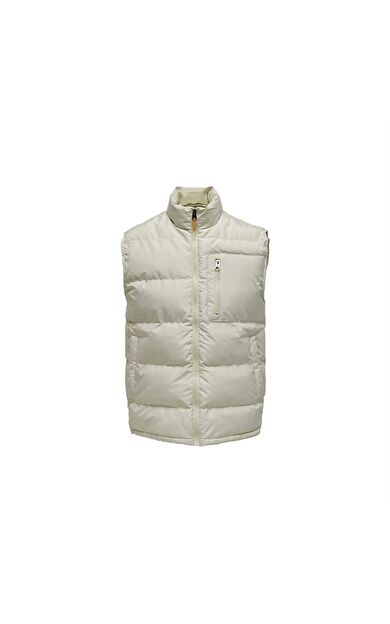 Only Erkek Yelek Onsjake Quilted Vest Otw 22024229-Silver Lining