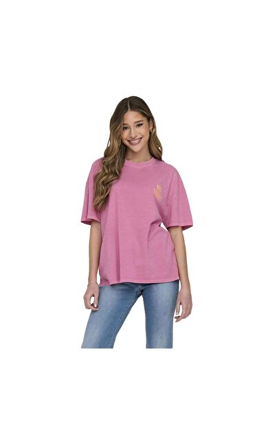 Kadın T-Shirt Onlrılly S/S Mood 15316994-Strawberry Moon