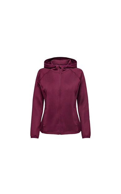 Only Kadın Sweatshirt Onpcara Ls Hood Zip Swt Jck Noos 15196488-Windsor Wine