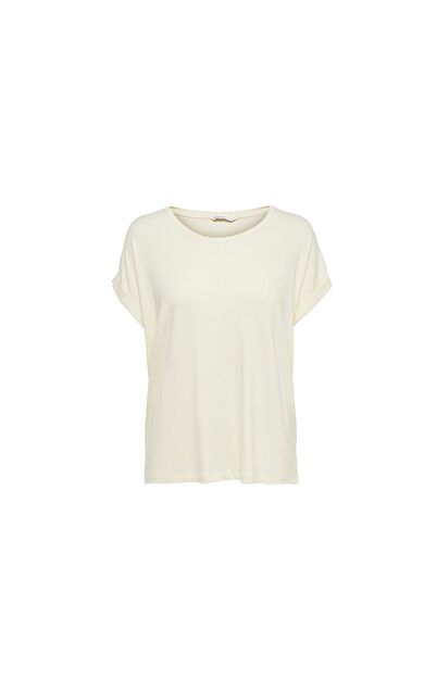 Kadın T-Shirt Onlmoster S/S O-Neck Top Noos Jrs 15106662-Antique White