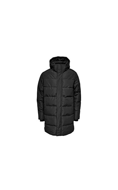 Only Erkek Mont Onscarl Life Long Quilted Coat Noos Otw 22020156-Black