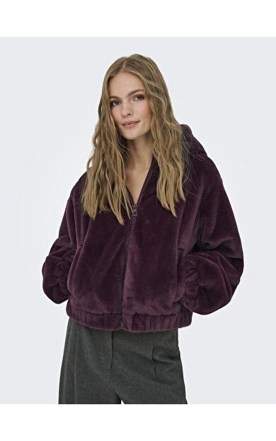 Only Jdy Yola Faux Fur Hood Kadın Ceket 15359329