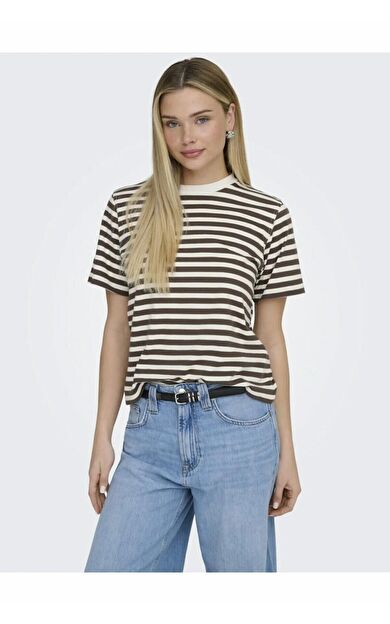 Only Lıvvına Çizgili Regular Fit Kadın Tişört 15272227