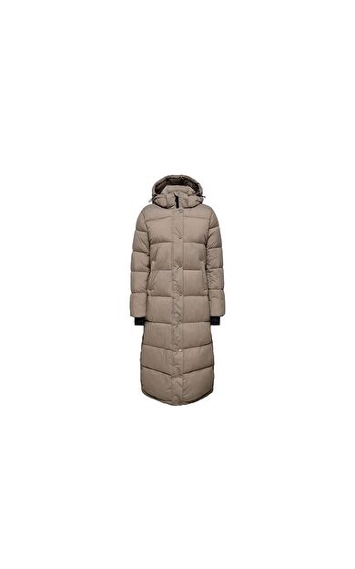 Only Kadın Mont Onlann Premium Puffer Coat X-Long Otw 15287913-Taupe Gray
