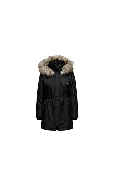 Only Kadın Mont Onliris Fur Winter Parka Cc 2023 Otw 15304625-Black