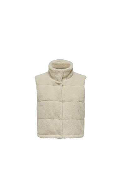 Only Kadın Yelek Onlsandra Teddy Waistcoat Otw 15301373-Pumice Stone