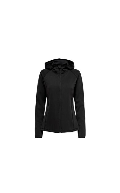 Only Kadın Sweatshirt Onpcara Ls Hood Zip Swt Jck Noos 15196488-Black