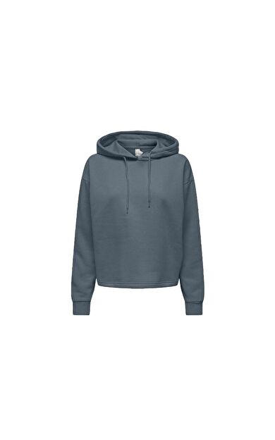 Only Kadın Sweatshirt Onpcomfort Ls Brush Hood Swt 15294219-Stormy Weather