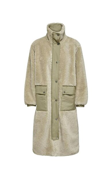 Only Sascha Contrast Sherpa Uzun Kadın Ceket 15325211