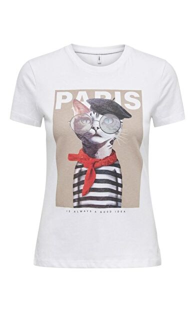 Only Vıbe Kadın Tişört 15291975 15291975-Bright Whi