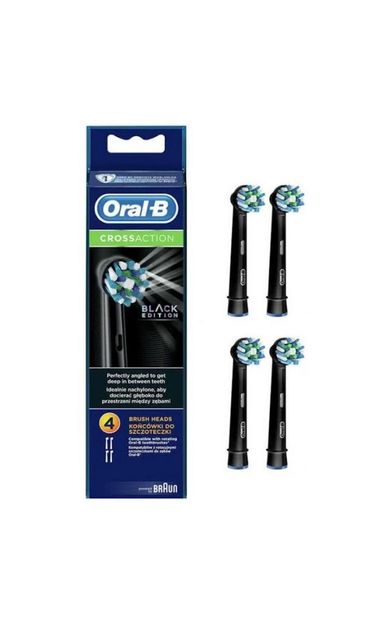 Oral-B Diş Fırçası Yedek Başlığı Cross Action Siyah 4 Adet