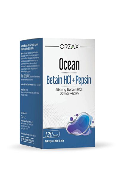 Ocean Betain HCI+ Pepsin Takviye Edici Gıda 120 Tablet