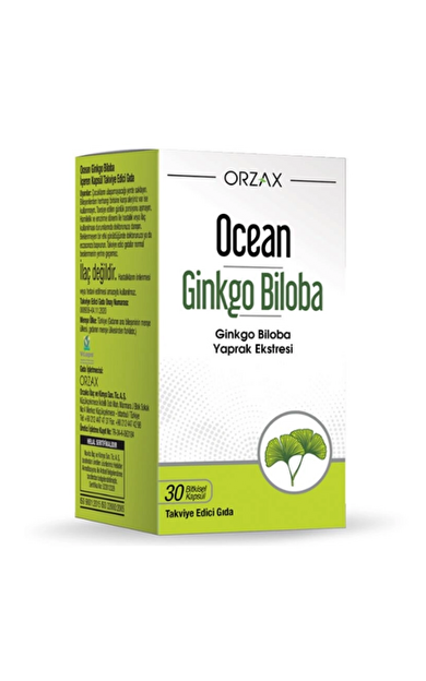 ORZAX Ocean Ginkgo Biloba Takviye Edici Gıda 30 Bitkisel Kapsül