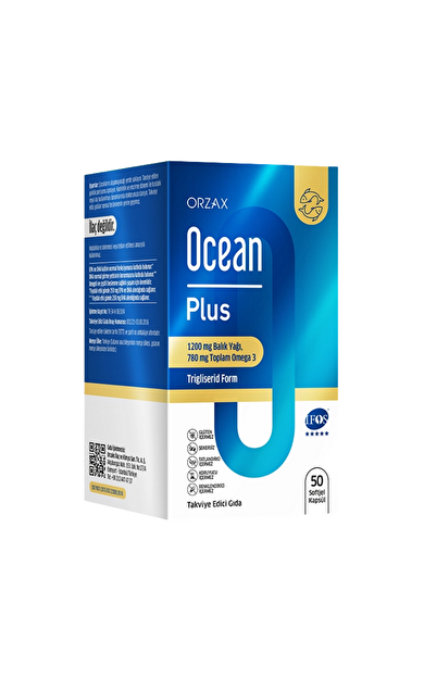 ORZAX Ocean Plus Omega 3 1200 mg 50 kapsül balık yağı