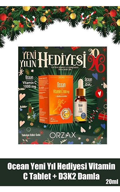 Ocean Yılbaşı Seti: Ocean Vitamin C 30 Tablet +Ocean D3 K2 Damla 20 Ml