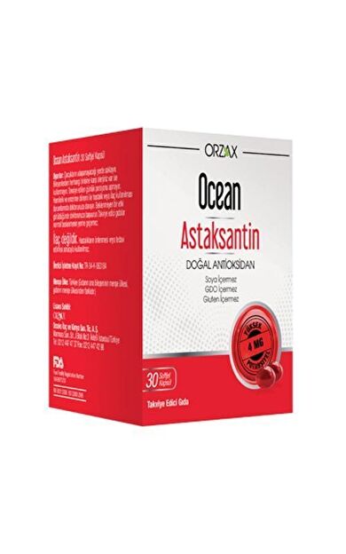 Orzax Ocean Astaksantin 30 Kapsül