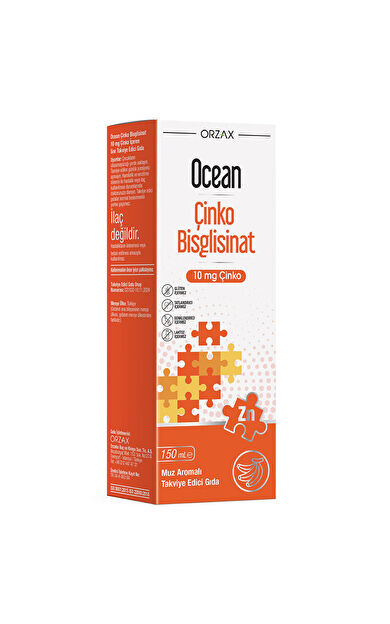 Orzax Ocean Çinko Bisglisinat 10 mg 150 ml - Muz Aromalı