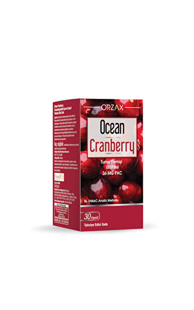 Orzax Ocean Cranberry Turna Yemişi Ekstresi 30 Tablet Takviye Edici Gıda