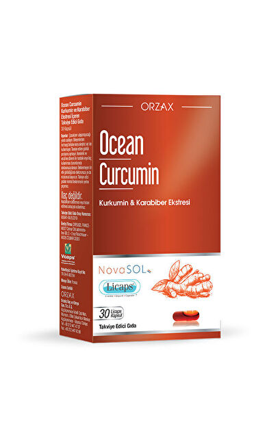Orzax Ocean Curcumin Karabiber Ekstresi Takviye Edici Gıda 30 Kapsül