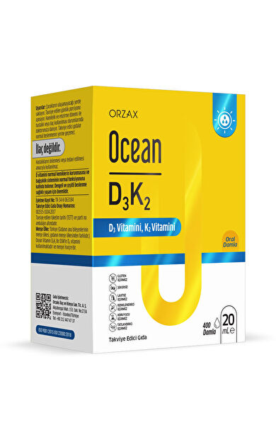 Orzax Ocean D3K2 Vitamin Damla 20 ml