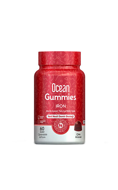 Orzax Ocean Gummies Iron Demir İçeren Takviye Edici Gıda 60 Adet Çİğnenebilir Jel Form