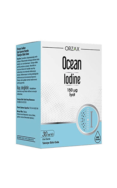 Orzax Ocean Iodine 150 μg İyot Takviye Edici Gıda 30 ml