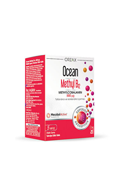 Orzax Ocean Methyl B12 Dilaltı Sprey 5 ml - 30 Doz