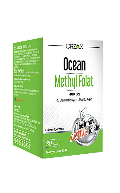 Orzax Ocean Methyl Folat 30 Tablet