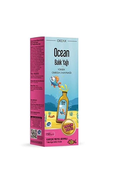 Orzax Ocean Omega3 Şurup 150 ml - Karışık Meyve Aromalı
