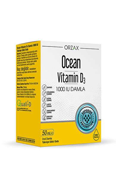 Orzax Ocean Vitamin D3 1000 IU 50 ml Damla