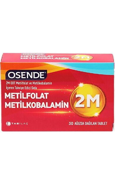 Osende 2m Odt Metilfolat & Metilkobalamin 30 Ağızda Dağılan Tablet