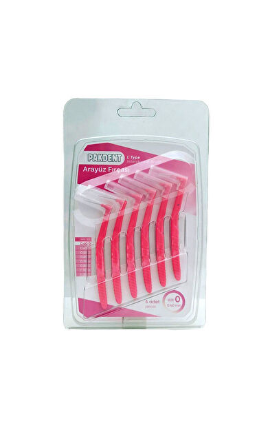 Pakdent L Tipi Arayüz Fırçası - Pembe 0,40 mm