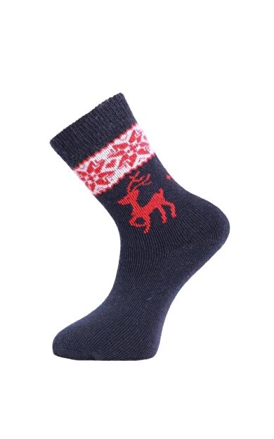 Panthzer Casual Wool Kadın Çorap Lacivert/Kırmızı