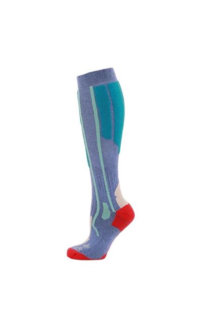 Panthzer Ski Socks Erkek Kayak Çorap Mavi/Yeşil