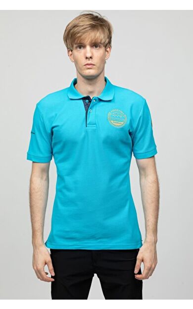 Panthzer Taftan Polo Yaka Erkek Tişört Mavi