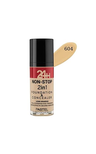 Pastel Profashion 24H Non-Stop 2in1 Foundation&amp;Concealer No:604 Vanilla